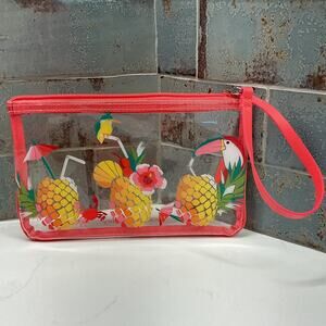 Vera Bradley Toucan Pink Clear Beach Womens Wristlet